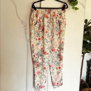 Zara | Floral Elastic Waist Pants